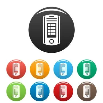 Intercom icons set color Illustrazione stock