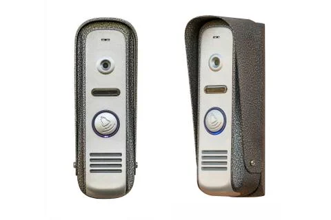 Intercom outside panel isolated on a white background Stock Photos