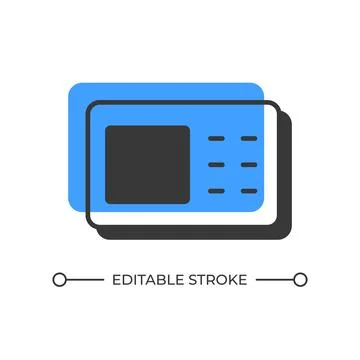 Intercom panel offset shadow line icon Stock Illustration