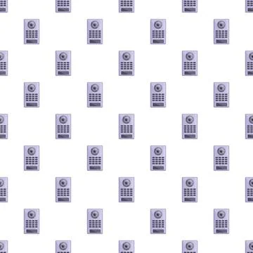 Intercom security camera doorbell seamless pattern 库存插图