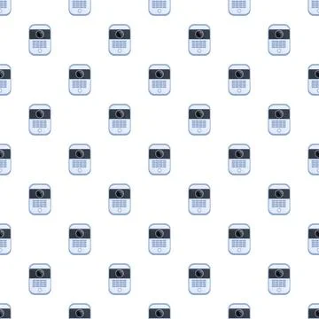 Intercom security camera repeating seamless pattern background Illustrazione stock
