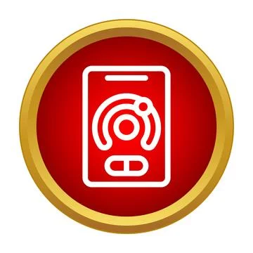 Intercom speaker system icon red circle Stock Illustration