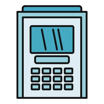 Intercom station securing building access with keypad Stock Illustration