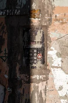 Intercom in the street wall Stock Photos