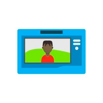 Intercom system design button bell device vector icon. Surveillance wireless  Illustrazione stock