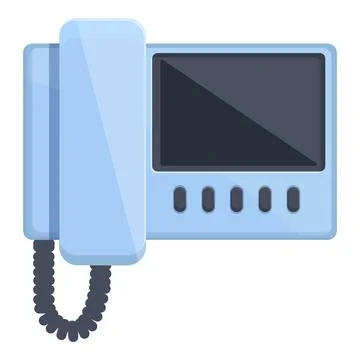 Intercom system icon cartoon vector. Video door Stock Illustration