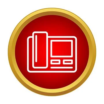 Intercom system icon communicating with door entry device Stock Illustration