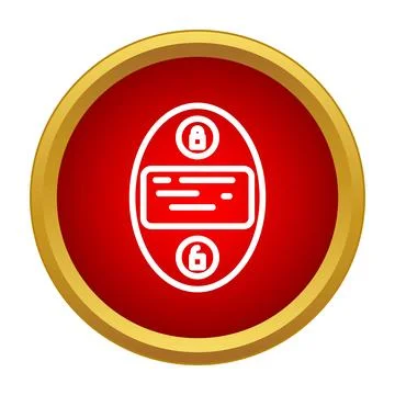 Intercom system icon with locks and red circle Illustrazione stock