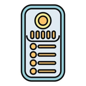 Intercom system icon showing building access and security Stock Illustration