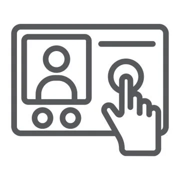 Intercom telephone line icon, communication and electronic, phone sign, vector Stock Illustration