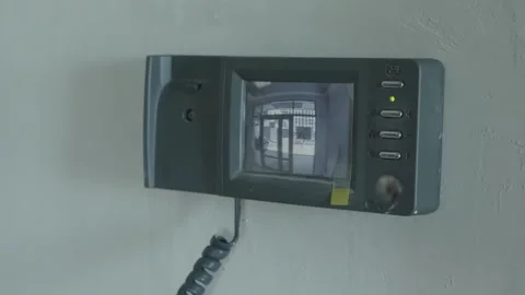 Intercom with video clicking buttons Stock Footage 132495628