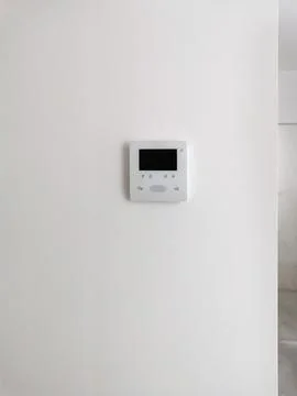 Intercom with video, controller on a white background on the wall Stock Photos