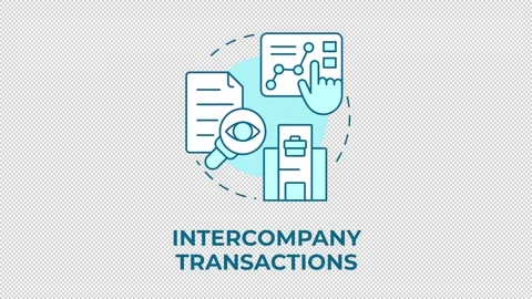 Intercompany transactions blue concept icon animation Stock Footage 341022993