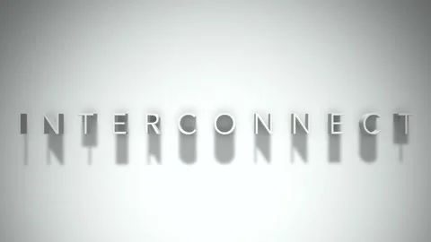 Interconnect 3D title animation white text on a white background Stock Footage 299747332