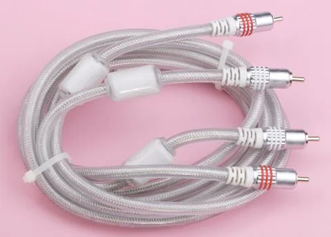 Interconnect Cable on Pink Background 스톡 사진