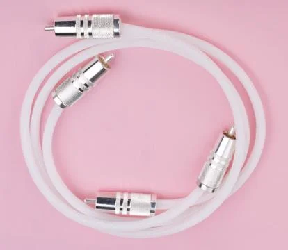 Interconnect Cable on Pink Background 스톡 사진