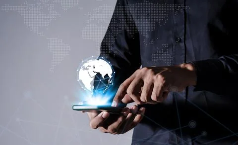 Interconnect, Interconnected Concept, Financial and banking, Businessman us.. Stock Photos