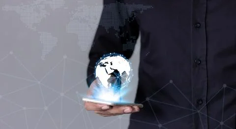 Interconnect, Interconnected Concept; Technology digital marketing, Financi.. Stock Photos