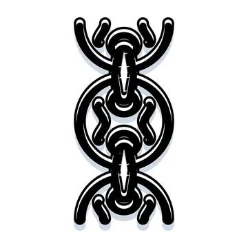 Interconnected chain links creating a modern black icon Illustrazione stock