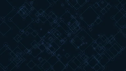 Interconnected circle pattern on dark background Stock Footage 263566208