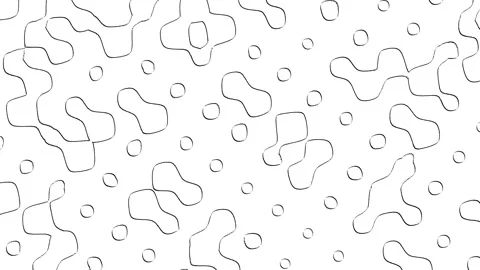 Interconnected circles abstract 3d black and white pattern Stock Footage 323434895
