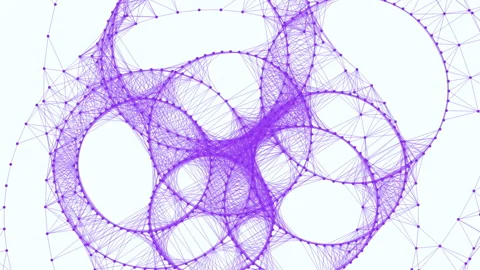 Interconnected circles in circular pattern with connecting lines Stock Footage 292938447