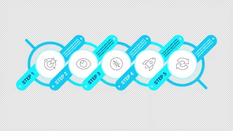 Interconnected circular framed empty infographic template animation Stock Footage 342247609