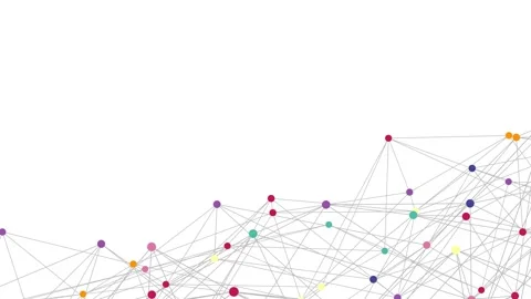 Interconnected colorful dots Video stock 243580404