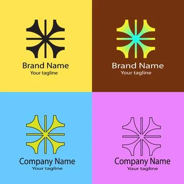 The Interconnected Compass logo design Stock Illustration