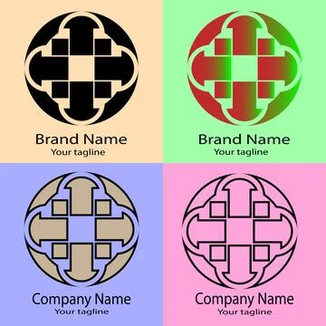 The Interconnected Compass logo Stock Illustration