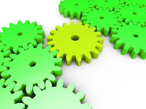 Interconnected Connection Representing Gear Wheel And Synergize Stock Illustration