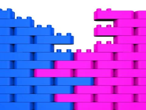 Interconnected Construction Indicating Team Work And Constructed Ilustración de archivo