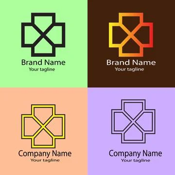 The Interconnected Cross logo design Illustrazione stock