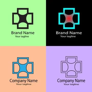 The Interconnected Cross logo design Stock Illustration