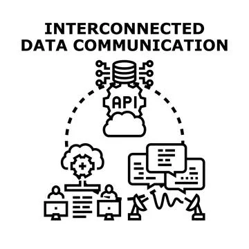 Interconnected data communication system for global network integration Stock Illustration