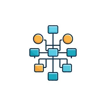 Interconnected diagram showcasing the visualization of abstract network, da.. Stock-Illustration