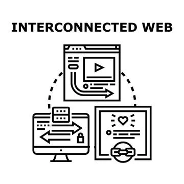 Interconnected digital web global network concept Stock Illustration