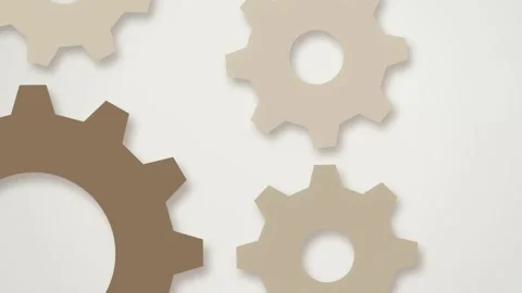 Interconnected gear cog wheels seamless loop motion background Stock Footage 345657814