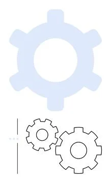 Interconnected Gears Representing Cooperation and Process Efficiency in Mec.. Stock Illustration