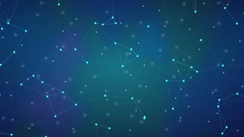 Interconnected geometric nodes and lines, plexus network in motion over a Video stock 342760112