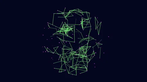Interconnected geometric pattern on dark background complexity and activity in a Stock Footage 275572319