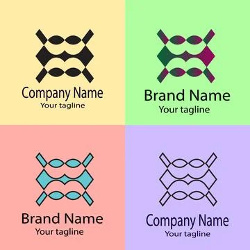 Interconnected Geometric Pattern logo Stock Illustration