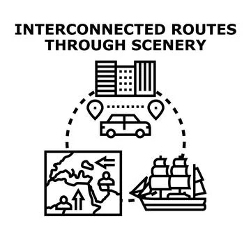 Interconnected global routes for future travel and logistics Stock Illustration