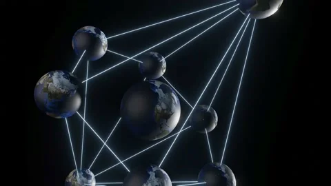 Interconnected globes rotating in space. Stock Footage 162025229