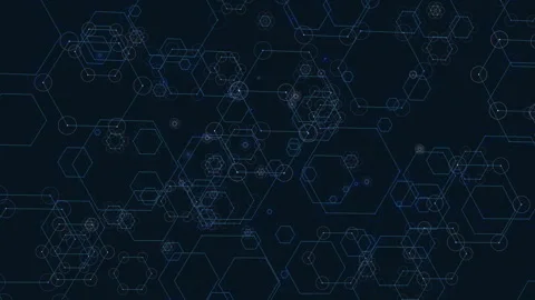 Interconnected hexagon network intricate pattern of interlinked hexagons in Stock Footage 300759787