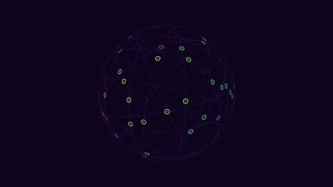 Interconnected lines and circles form a intriguing network pattern Stock Footage 300739394