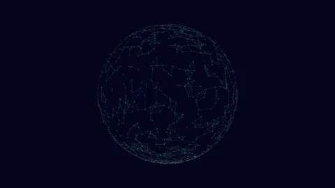 Interconnected lines and dots create striking sphere pattern Video stock 279583827