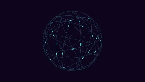 Interconnected lines in circular pattern with central point Stock Footage 279584915