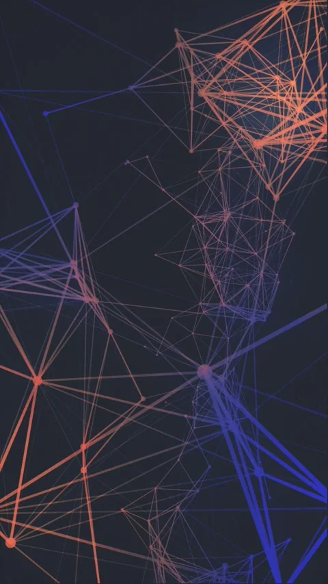 Interconnected lines create a network on a dark background, shifting. Stock Footage 318223685