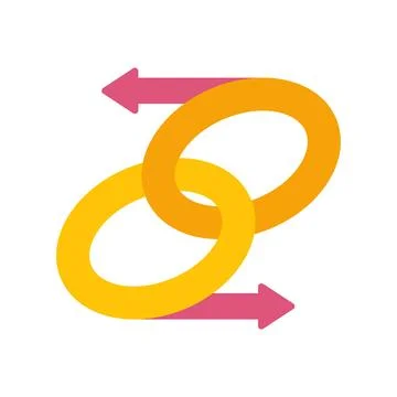 Interconnected links creating reciprocal relationship and exchange Stock Illustration